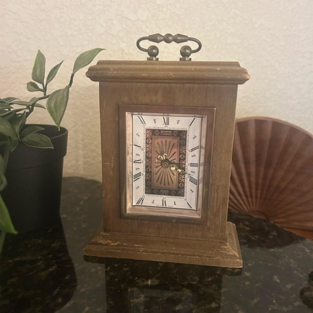 Vintage Linden West Germany 5 1/2” Mantle Alarm Clock